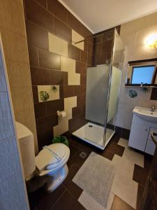 Koupelna v ubytování Hotel Marasesti