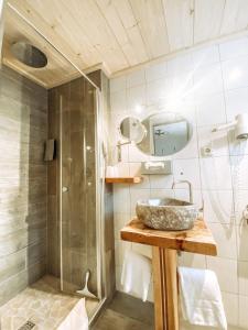 Koupelna v ubytování Alpenappartements Schwalbennestl