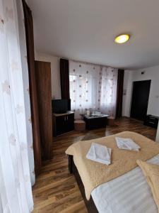 Postel nebo postele na pokoji v ubytování Hotel Marasesti