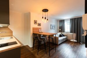 Eldhús eða eldhúskrókur á Hotel Jagdhof