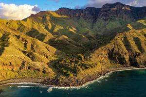 an aerial view of a mountain with the ocean at Redondo de Guayedra in Guayedra