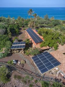 an overhead view of a group of solar panels at Redondo de Guayedra in Guayedra
