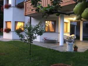 une maison avec un arbre en face dans l'établissement casa Olivieri, à Carisolo
