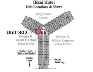 Nacrt objekta Ilikai Apt 302 - Spacious Studio with Stunning Ocean & Harbor Views