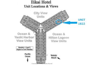 Majutuskoha Ilikai Apt 1822-2BR2BA Modern Unit with Ocean &Harbor Views No resort fees korruse plaan