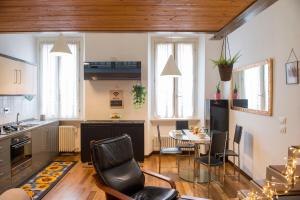 Kuchyň nebo kuchyňský kout v ubytování Loft in Testaccio