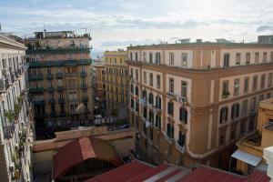 an aerial view of a city with buildings at Villa Margherita in Naples