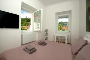 TV a/nebo společenská místnost v ubytování Galeria River