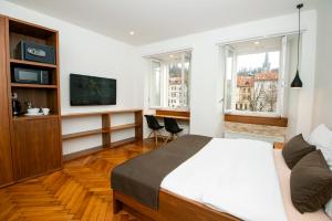 TV a/nebo společenská místnost v ubytování Galeria River