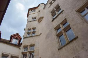 a building with windows on the side of it at Appartement classé "La Tour" in Dole