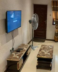 TV/trung tâm giải trí tại Executive King 1 Bedroom Apartment in Yaba, Lagos