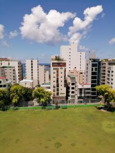 a city skyline with a park in the foreground at The Grand View in Male City