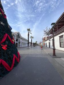 uma árvore de Natal no meio de uma rua em 3D 2B cerca playa y centro, Park Surf em Iquique