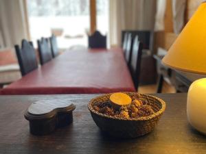 a table with a bowl of food on top of it at Appartement Val-d'Isère, 4 pièces, 6 personnes - FR-1-411-714 in Val-d'Isère