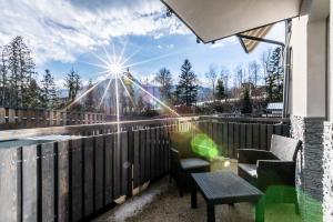 Balkon lub taras w obiekcie Apartament Sova