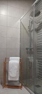 einen Handtuchhalter im Bad mit Dusche in der Unterkunft SulSeixe Guesthouse in Odeceixe