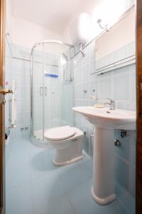 a bathroom with a toilet and a sink and a shower at L'Olea casa vacanze in Campobasso