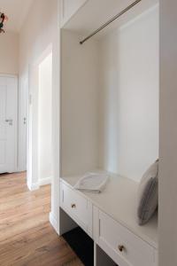Łóżko lub łóżka w pokoju w obiekcie Olives Marina Apartment Gdańsk