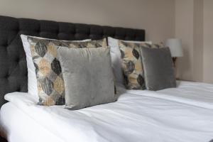 Łóżko lub łóżka w pokoju w obiekcie Olives Marina Apartment Gdańsk