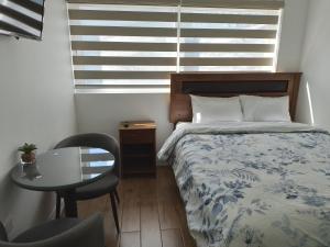 TinyApartments - estudio pleno centro Concepción客房内的一张或多张床位