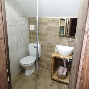 Koupelna v ubytování Rtanjska kućica