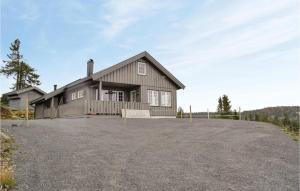 a house on a hill with a driveway at 3 Bedroom Stunning Home In Sjusjøen in Sjusjøen +9 photos