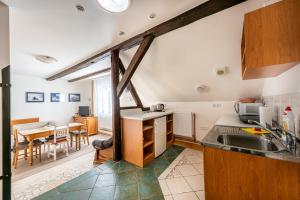 Kuchyň nebo kuchyňský kout v ubytování Apartmány Černý vlk, Kvilda