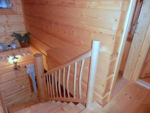 an overhead view of a wooden staircase in a cabin at Liptovská Drevenica in Liptovský Mikuláš +132 photos