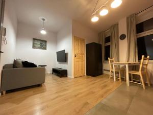 Televízia a/alebo spoločenská miestnosť v ubytovaní BISCHOFSBERG Gdańsk City Center Apartments