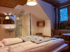 Łóżko lub łóżka w pokoju w obiekcie Apartment Knaushof by Interhome