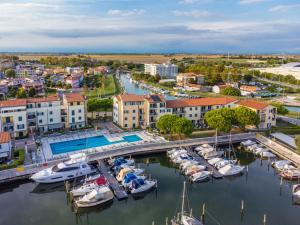 an aerial view of a marina with boats in the water at Apartment Albatros-1 by Interhome in Caorle