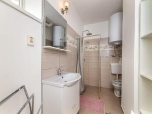 ein kleines Bad mit einem Waschbecken und einem WC in der Unterkunft Holiday Home Brasse by Interhome in Balatonkeresztúr