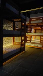Двухъярусная кровать или двухъярусные кровати в номере Woods Hostel