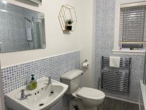 a bathroom with a white toilet and a sink at Innisfree Self Catering Apartment, Banavie, Fort William in Fort William +22 photos