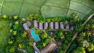 an aerial view of a garden with a pool at Gaga Bees Yala in Tissamaharama