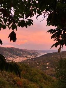 vista para uma cidade a partir das colinas em La Riviera Bed & Breakfast em Rapallo