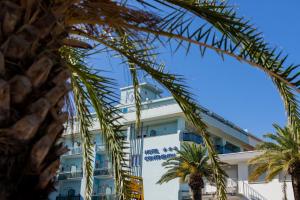 a hotel with palm trees in front of it at Hotel Continental in Tortoreto Lido