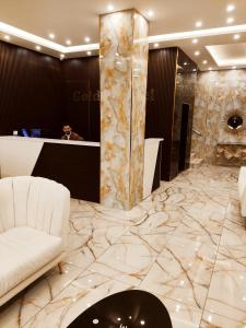 Koupelna v ubytování Golden Hotel