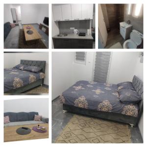 a collage of photos of a bedroom and a bed at NEER in Živinice