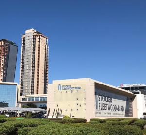 a building in a city with tall buildings at Urban Awe Apartment: iTowers 21st Floor in Gaborone