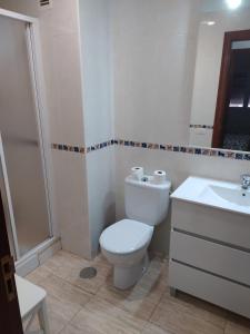 ラスパルマス・デ・グランカナリアにあるAqui te Esperoのバスルーム(トイレ、洗面台付)
