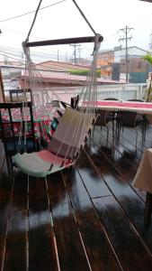 a hammock sitting on top of a table at Hotel Pacuare Turrialba in Turrialba