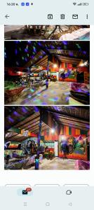 two pictures of a room with a painting on the wall at koh mook oyoy reggaebar bungalow in Koh Mook +52 photos