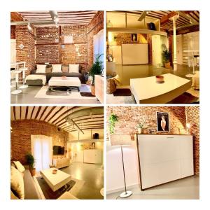 Posezení v ubytování calle Amparo100 Red brick loft for 8 Madrid Lavapies