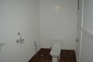 a bathroom with a toilet and a sink at Riya Cottages and Beach Huts in Agonda