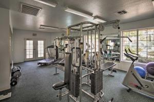 a gym with several treadmills and exercise bikes at Laughlin Mtn Getaway 2 Mi to Colorado River in Laughlin