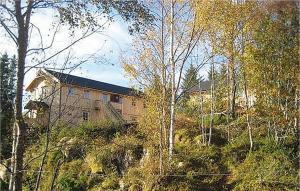 SkipnesにあるStunning Apartment In Sandstad With Wifiの木立の丘の上に座る家