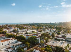 an aerial view of a city with buildings at Hotel Santa Barbara in Santa Barbara