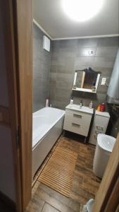 A bathroom at Levendula Apartman Bükkszentkereszt