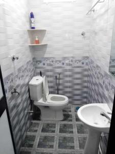 a bathroom with a toilet and a sink at Homestay Pinang Tunggal in Sungai Petani